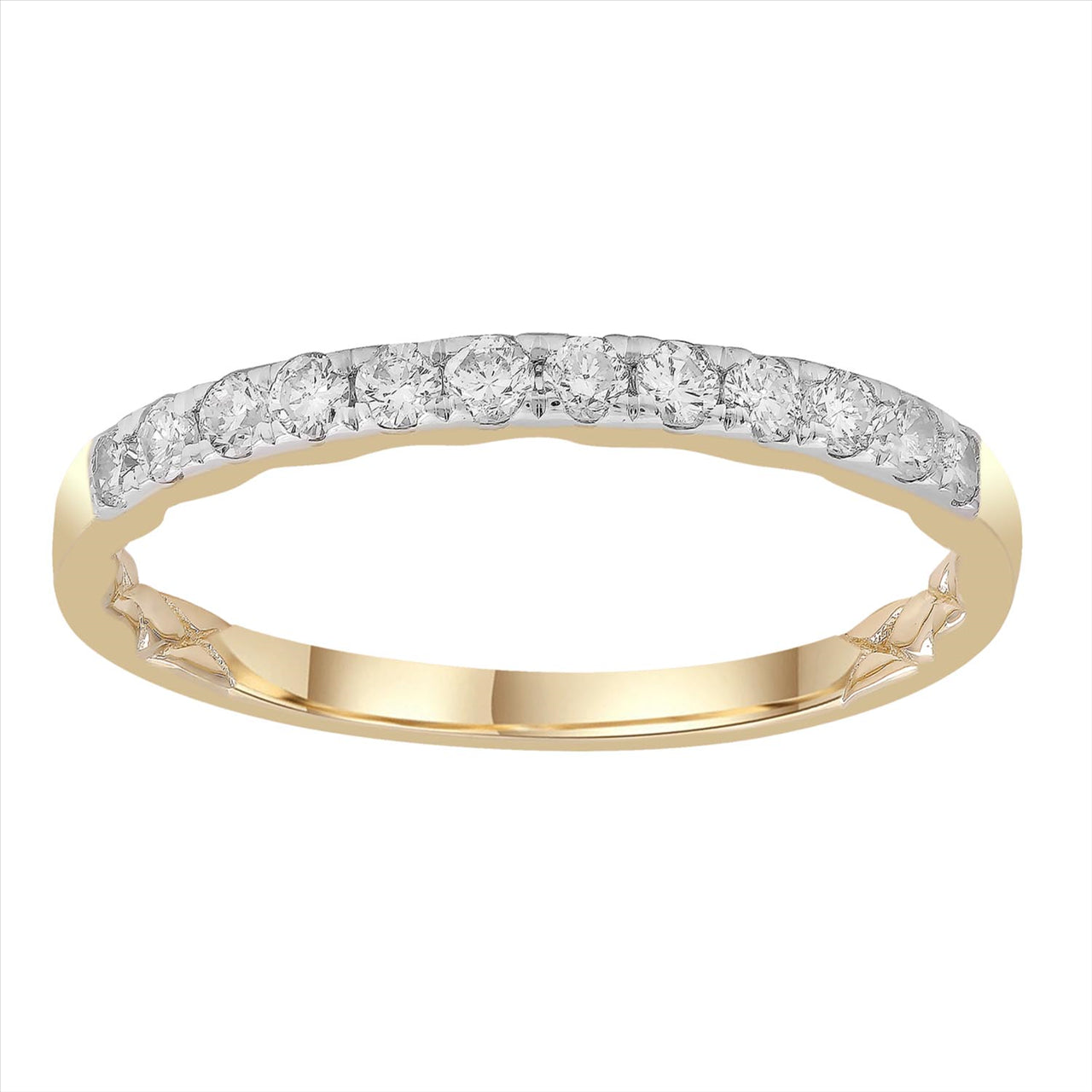 Band Ring with 0.25ct Diamonds in 9K Yellow Gold