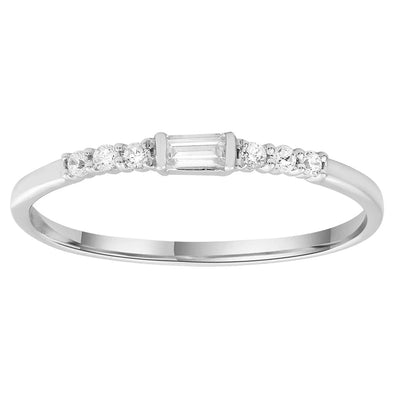 Ring with 0.12ct Diamonds in 9K White Gold