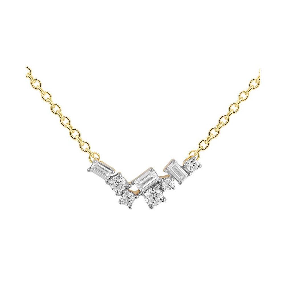 Necklace with 0.15ct Diamonds in 9K Yellow Gold