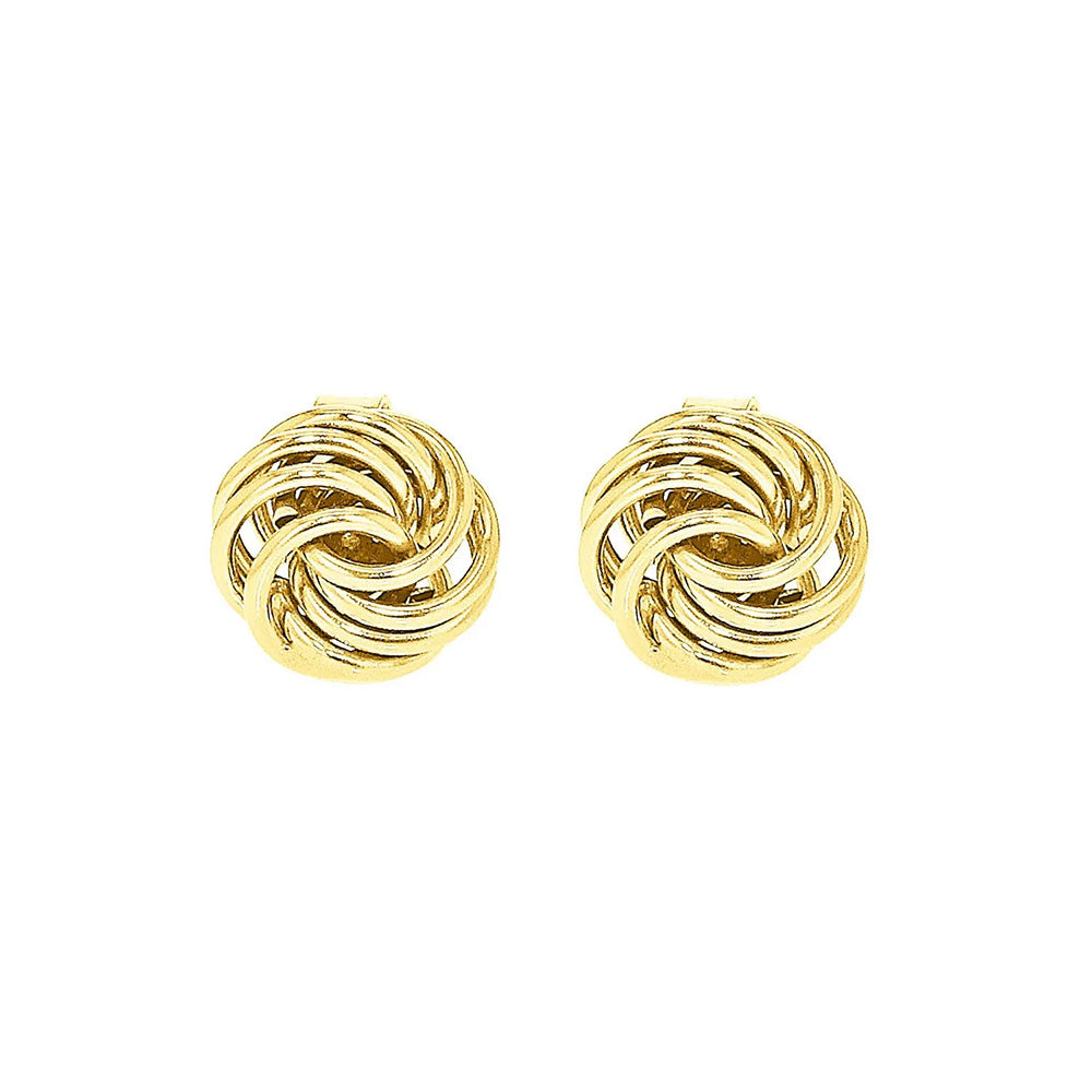 9K Yellow Gold 6mm Knot Stud Earrings