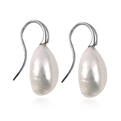 Sterling Silver Baroque Pearl Earwire Earrings.