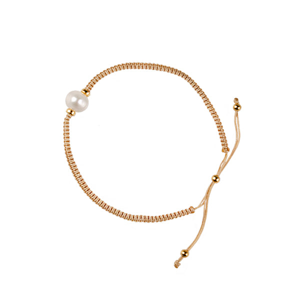 NYLON ROPE BRACELET WITH FRESHWATER PEARL