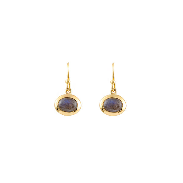 GOLD PLATED STERLING SILVER HOOK EARRINGS WITH LABRADORITE