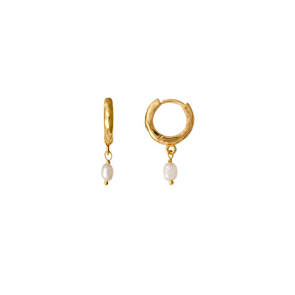 GOLD PLATED STERLING SILVER DROP EARRIGN WITH FRESHWATER PEARL