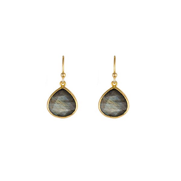 GOLD PLATED STERLING SILVER DROP EARRING WITH LABRADORITE