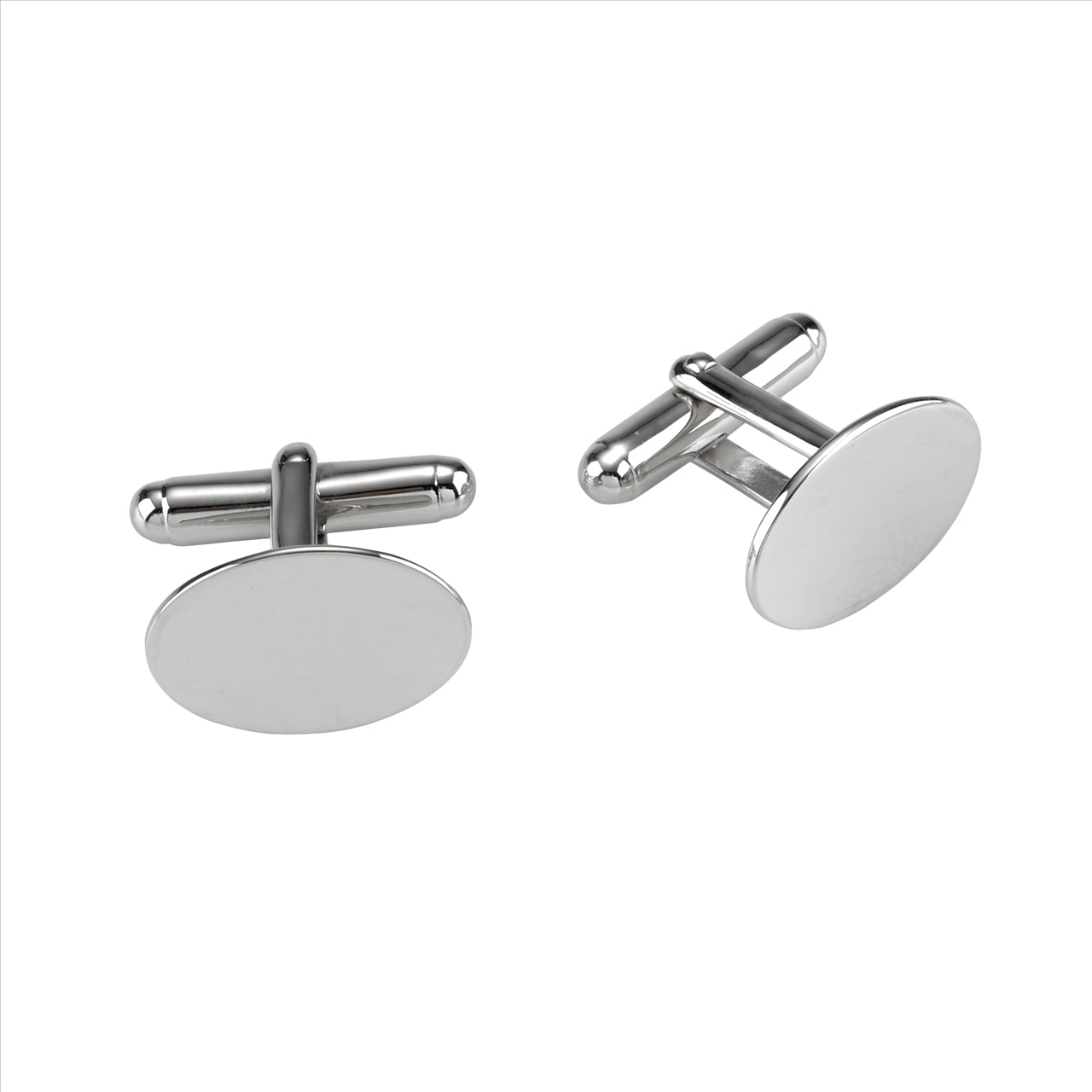 Sterling Silver plain Oval Cufflinks