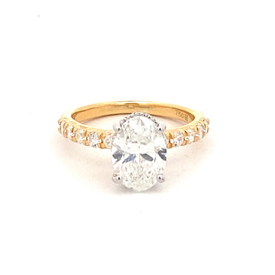 18CT Yellow Gold Oval Laboratory Grown Diamond Ring