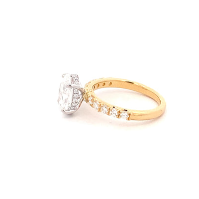 18CT Yellow Gold Oval Laboratory Grown Diamond Ring