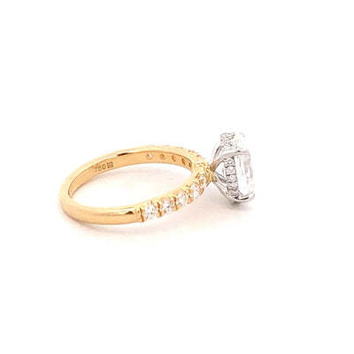 18CT Yellow Gold Oval Laboratory Grown Diamond Ring