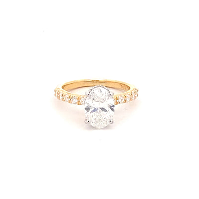 18CT Yellow Gold Oval Laboratory Grown Diamond Ring