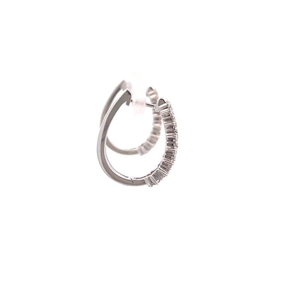 18CT White Gold Diamond Hoop Earrings