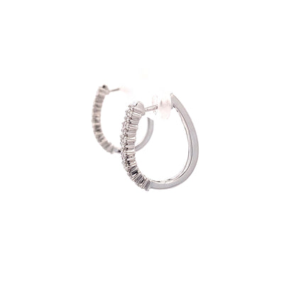 18CT White Gold Diamond Hoop Earrings