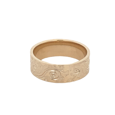 9ct Yellow Gold Filigree Wide Wedder