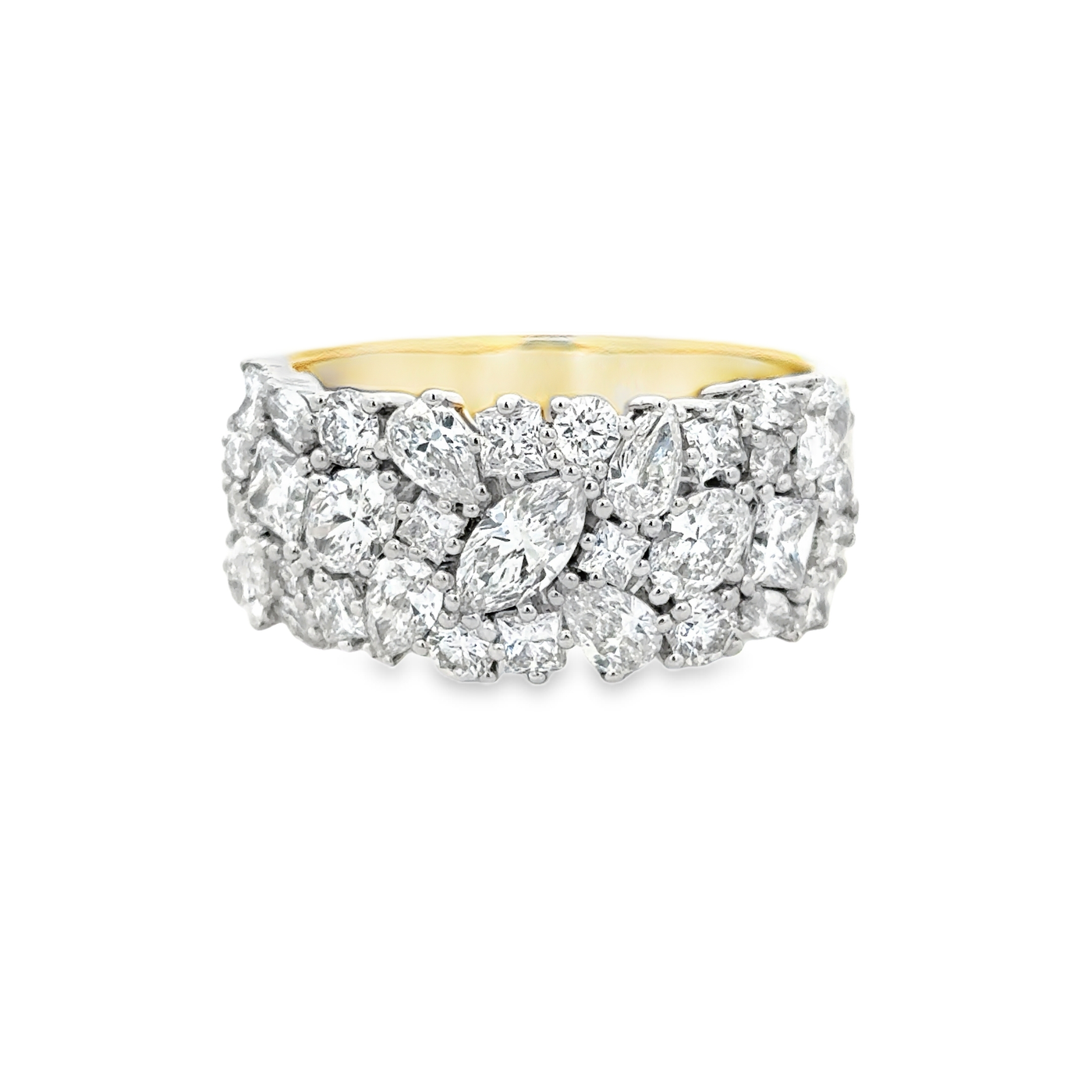 9ct Yellow Gold Multi Stone Shaped Laboratory Grown Diamond Ring
