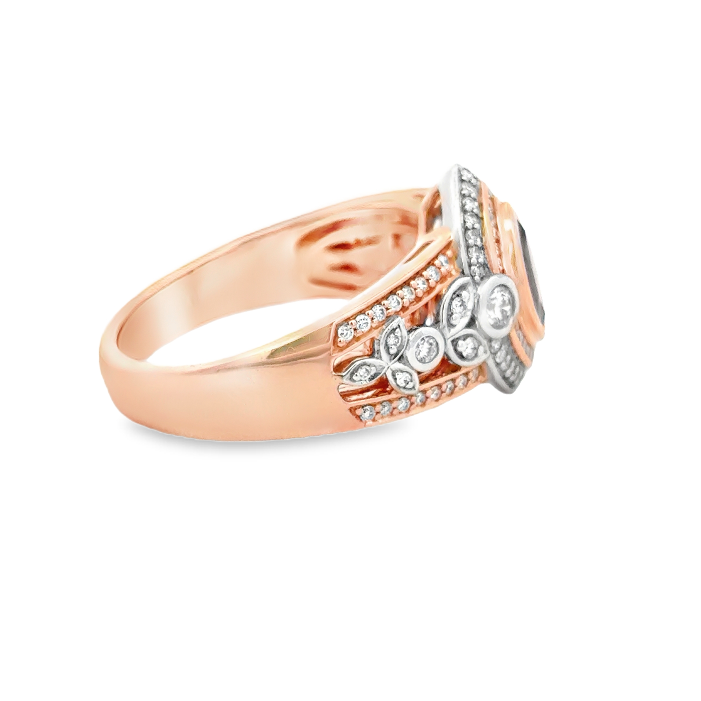 9ct Rose Gold Pink Tourmaline And Diamond Ring