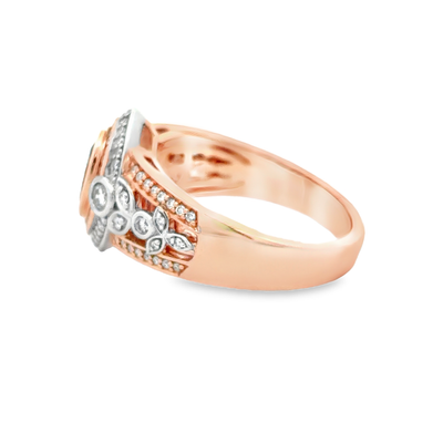 9ct Rose Gold Pink Tourmaline And Diamond Ring
