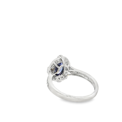 9ct White Gold Tanzanite And Diamond Ring