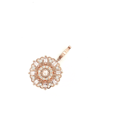 9ct Rose Gold Morganite And Diamond Pendant