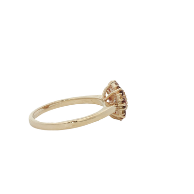 9ct Yellow Gold Multi Stone Ring Citrine And Garnets