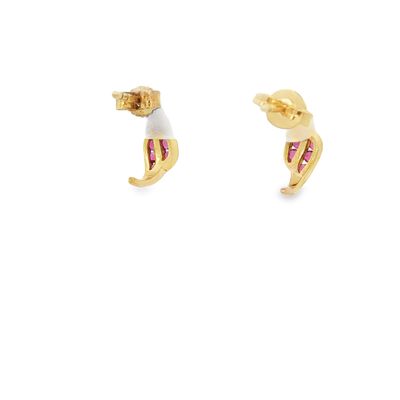 9ct Yellow Gold Stud Ruby Earrings