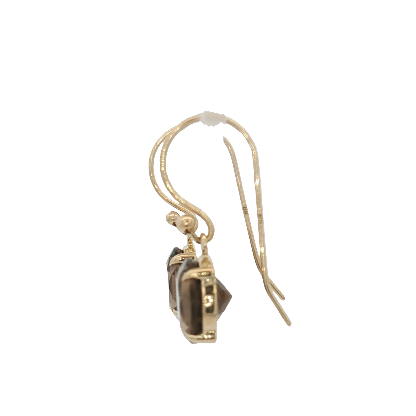 9ct Yellow Gold Smokey Quartz Hook Earrings