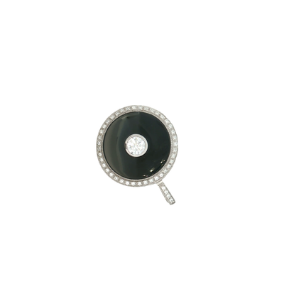 Sterling Silver Black Onyx And Cubic Zirconia Pendant