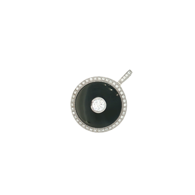 Sterling Silver Black Onyx And Cubic Zirconia Pendant