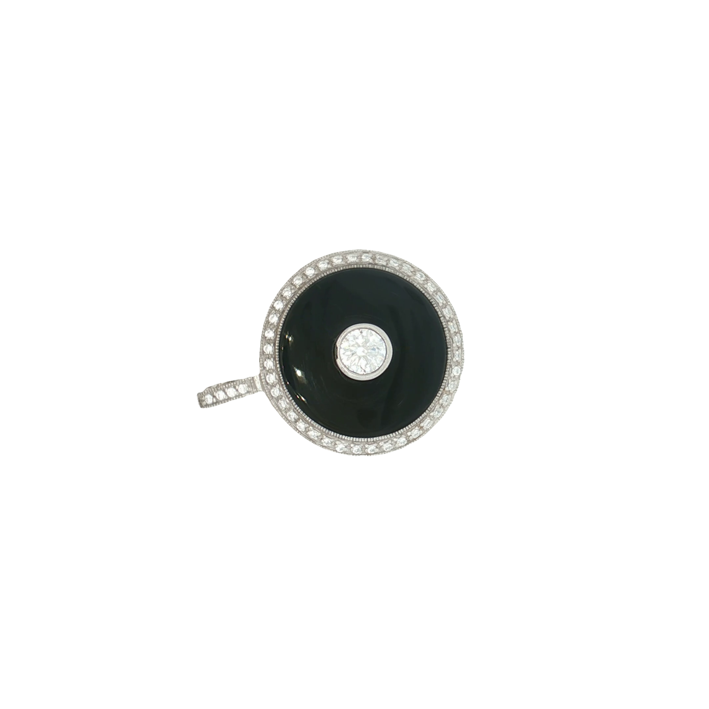 Sterling Silver Black Onyx And Cubic Zirconia Pendant