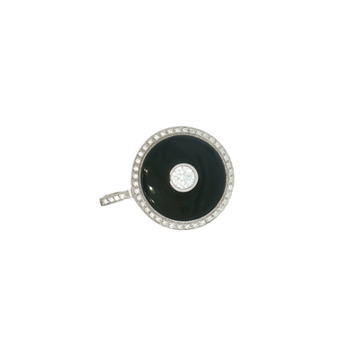 Sterling Silver Black Onyx And Cubic Zirconia Pendant