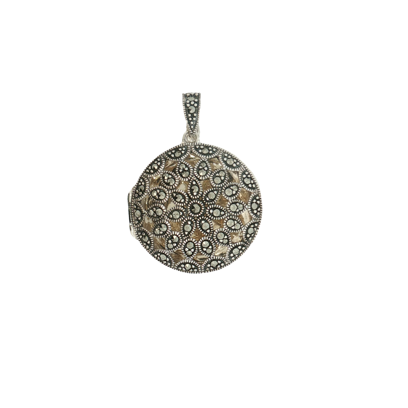 Marcasite Sterling Silver Enhancer Locket Pendant