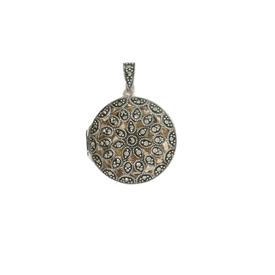 Marcasite Sterling Silver Enhancer Locket Pendant