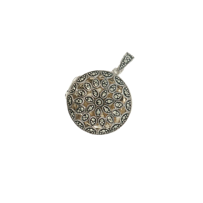 Marcasite Sterling Silver Enhancer Locket Pendant