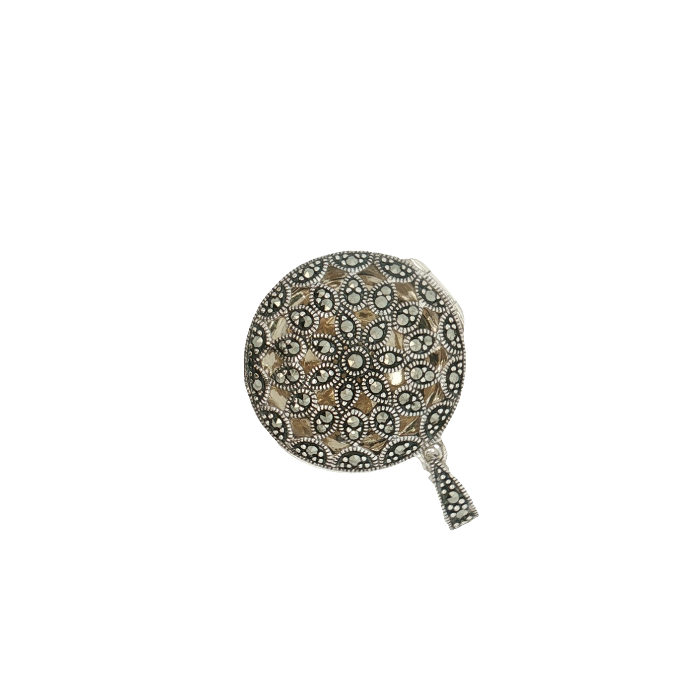 Marcasite Sterling Silver Enhancer Locket Pendant
