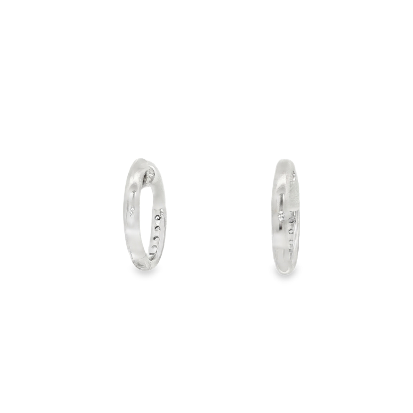 9ct White Gold Huggie Earrings with Brilliant Cut Laboratory Grown Diamonds