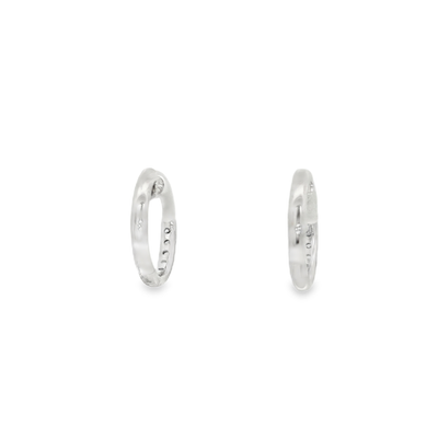 9ct White Gold Huggie Earrings with Brilliant Cut Laboratory Grown Diamonds