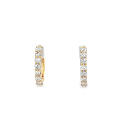 9ct Yellow Gold Laboratory Grown Diamond Hoop Earrings