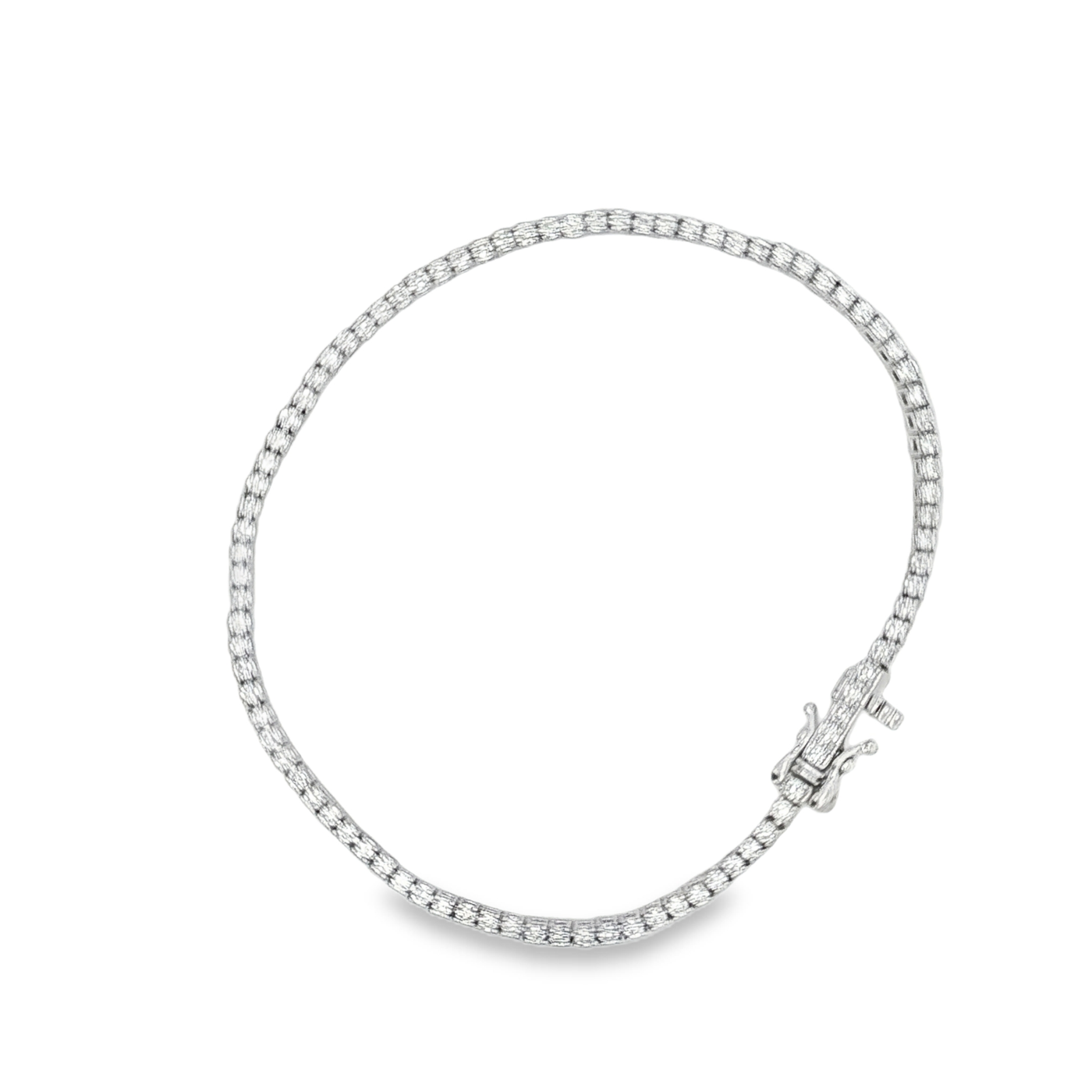 9ct White Gold Laboratory Grown Diamond Tennis Bracelet 19cm