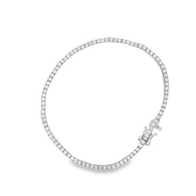 9ct White Gold Laboratory Grown Diamond Tennis Bracelet 19cm