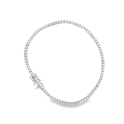 9ct White Gold Laboratory Grown Diamond Tennis Bracelet 19cm