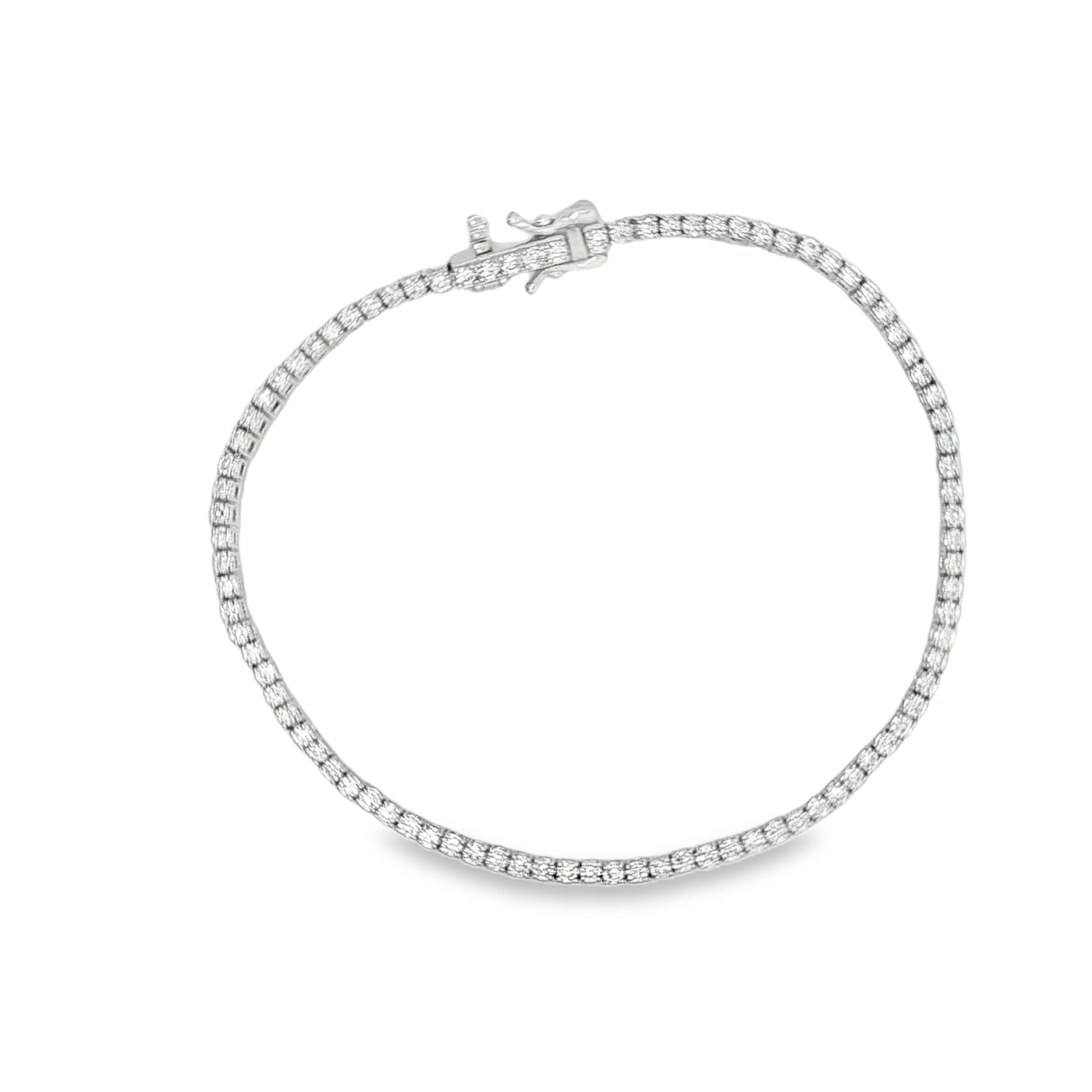 9ct White Gold Laboratory Grown Diamond Tennis Bracelet 19cm