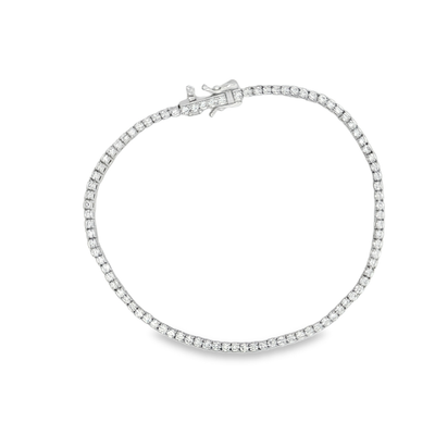 9ct White Gold Laboratory Grown Diamond Tennis Bracelet 19cm