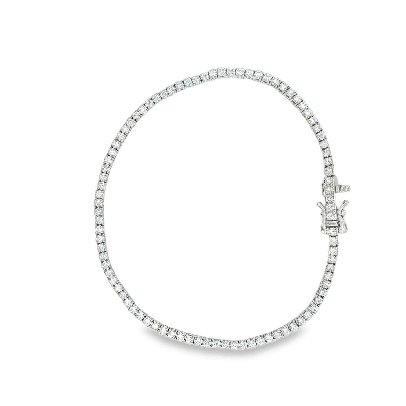 9ct White Gold Laboratory Grown Diamond Tennis Bracelet 19cm