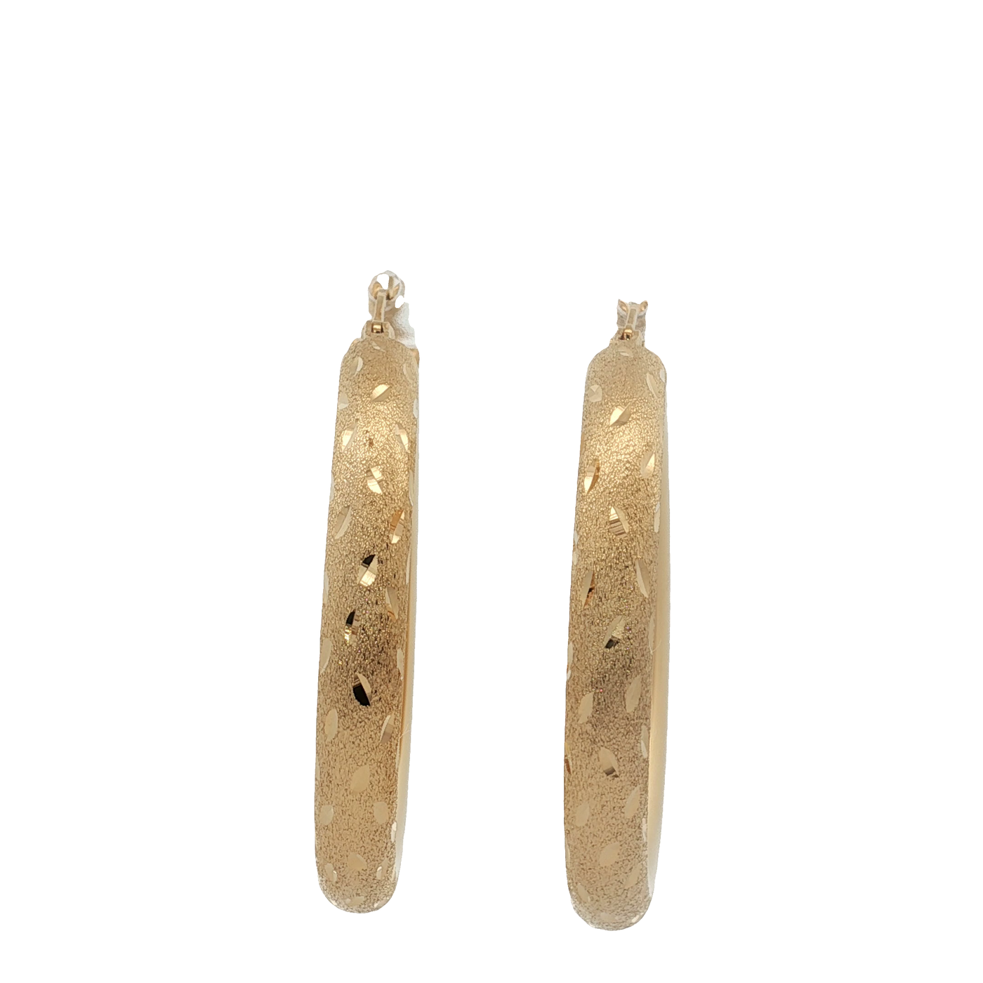 Textured Yellow Sterling Silver 9ct Gold Plated Hoop Earrings