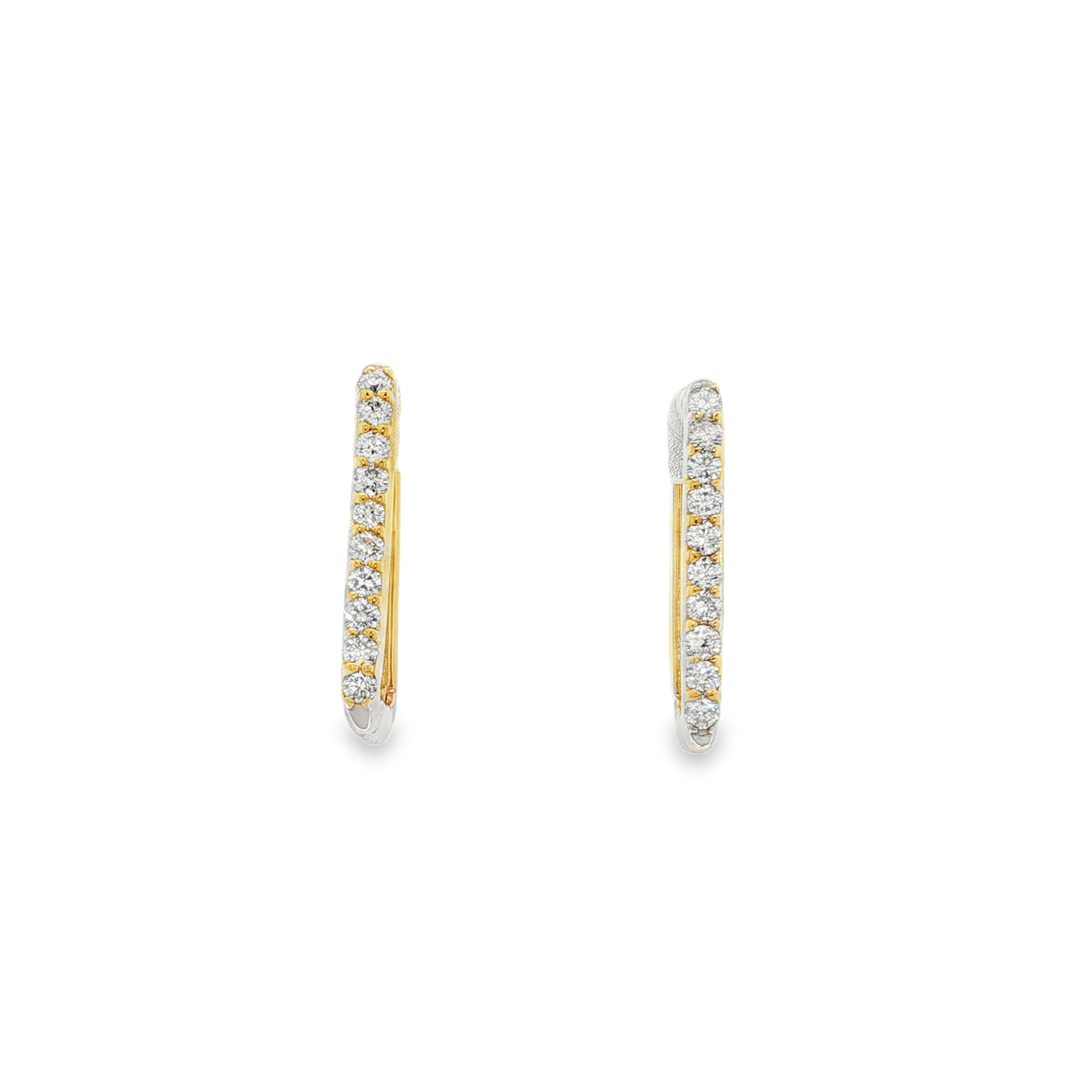 9ct Yellow Gold Diamond Hoop Earrings
