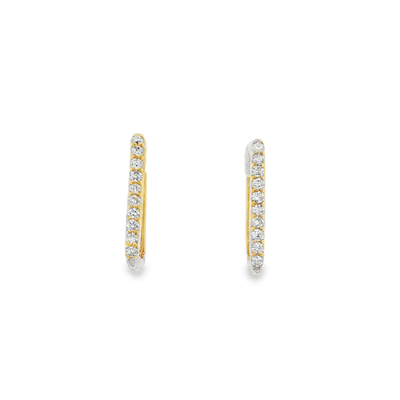 9ct Yellow Gold Diamond Hoop Earrings