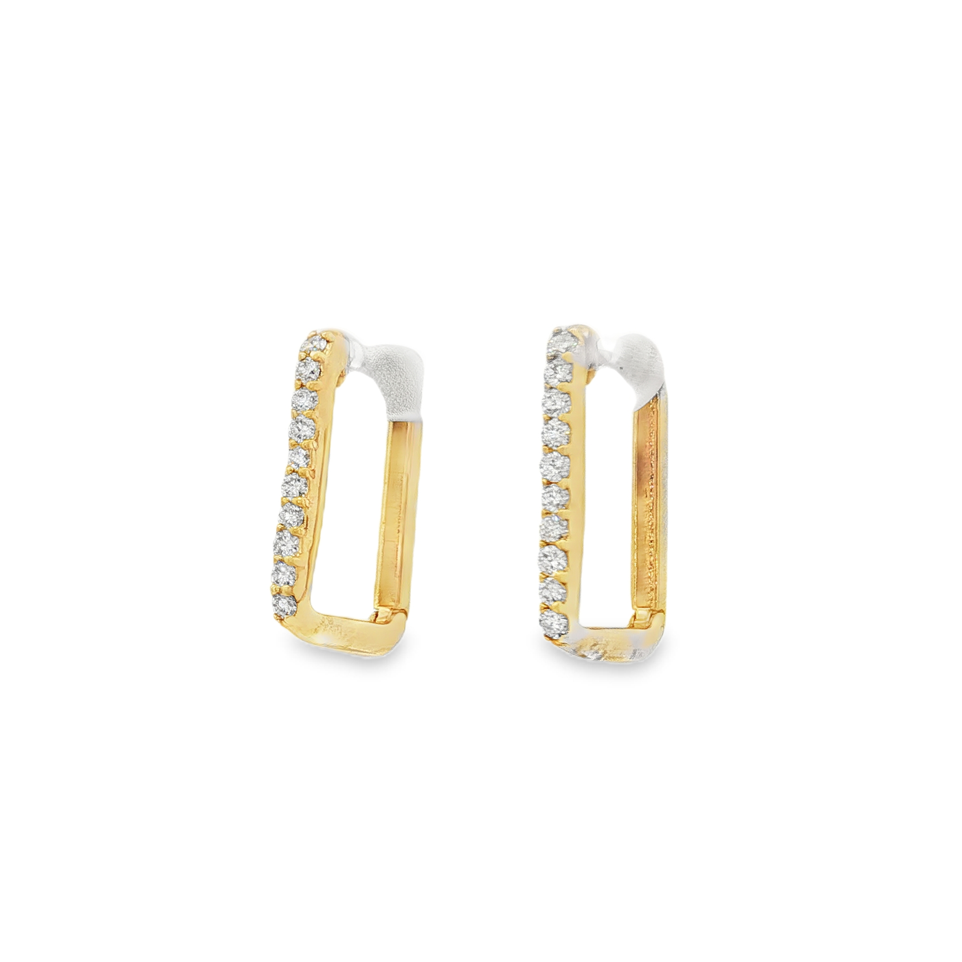 9ct Yellow Gold Diamond Hoop Earrings