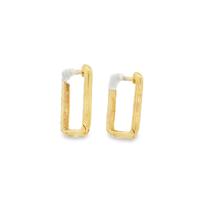 9ct Yellow Gold Diamond Hoop Earrings