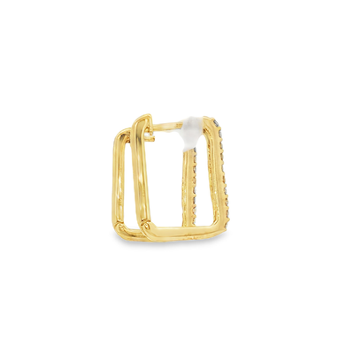 9ct Yellow Gold Diamond Hoop Earrings