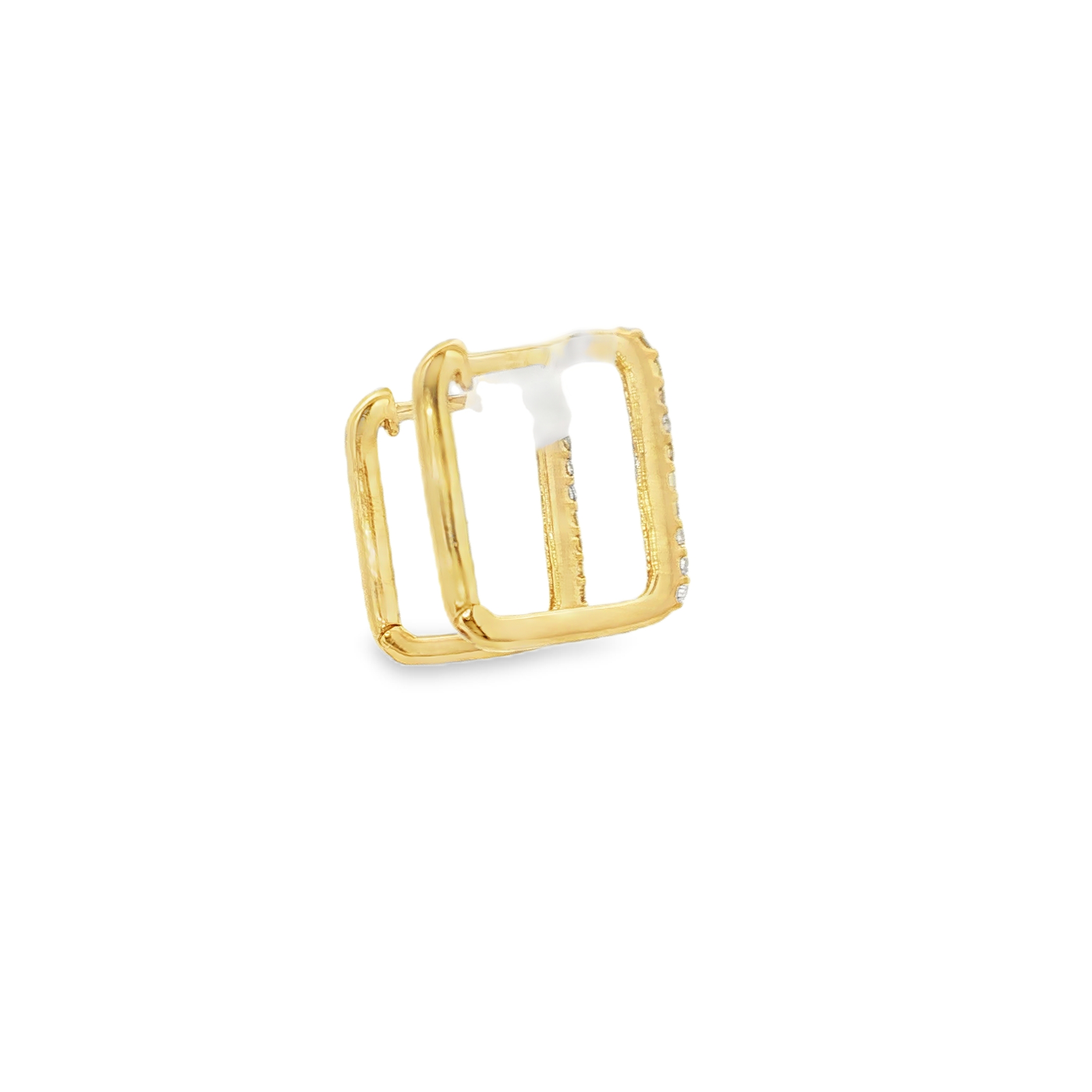 9ct Yellow Gold Natural Diamond Hoop Earrings