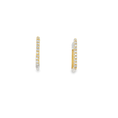 9ct Yellow Gold Natural Diamond Hoop Earrings
